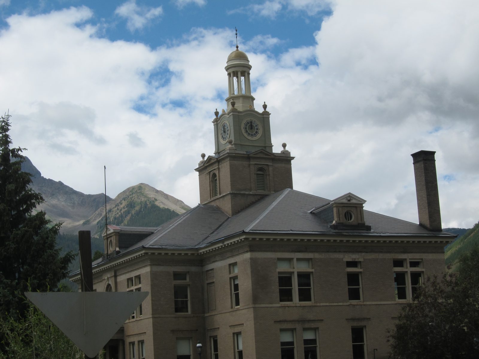 Old town hall in Silverton Colorado.  Gold dome - a little smaller than the one on the capitol...